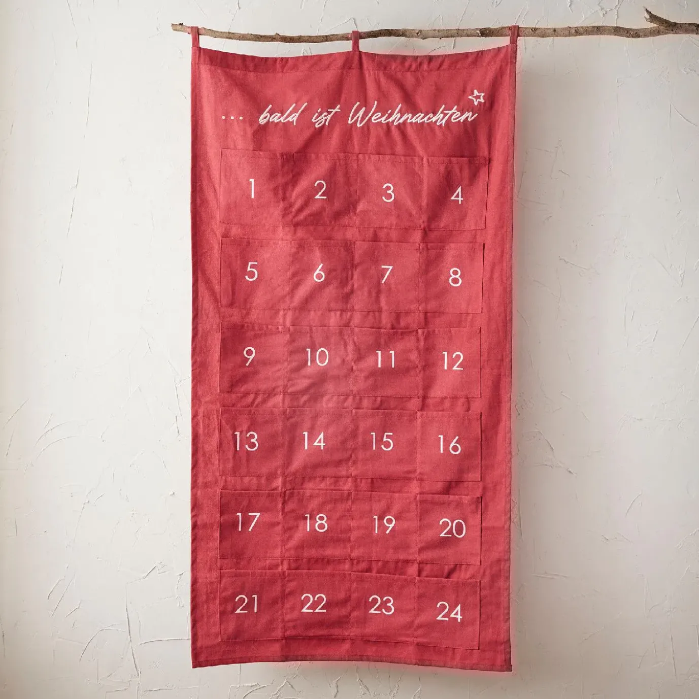 NANU-NANA Adventskalender Taschen, Rot, 60 X 115 Cm