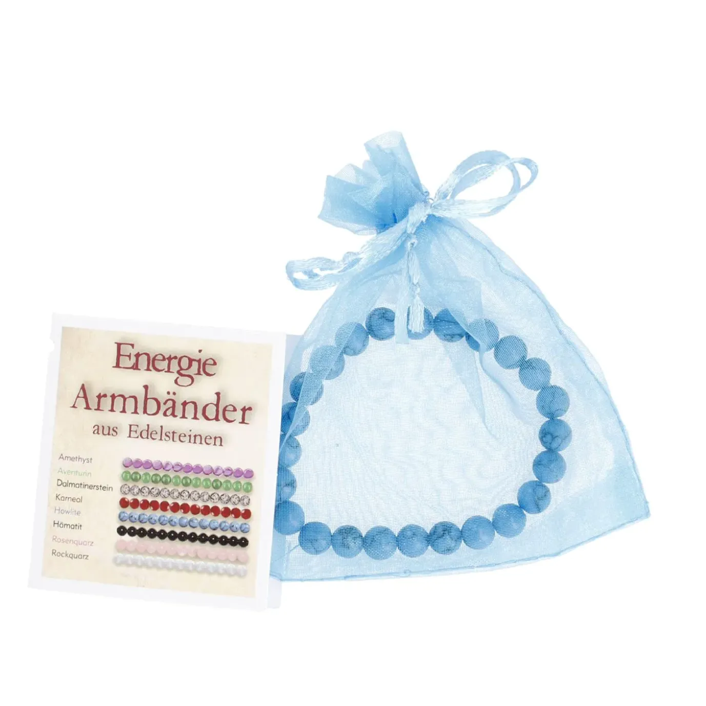 NANU-NANA Armband Edelstein-Energie, Howlite/blau