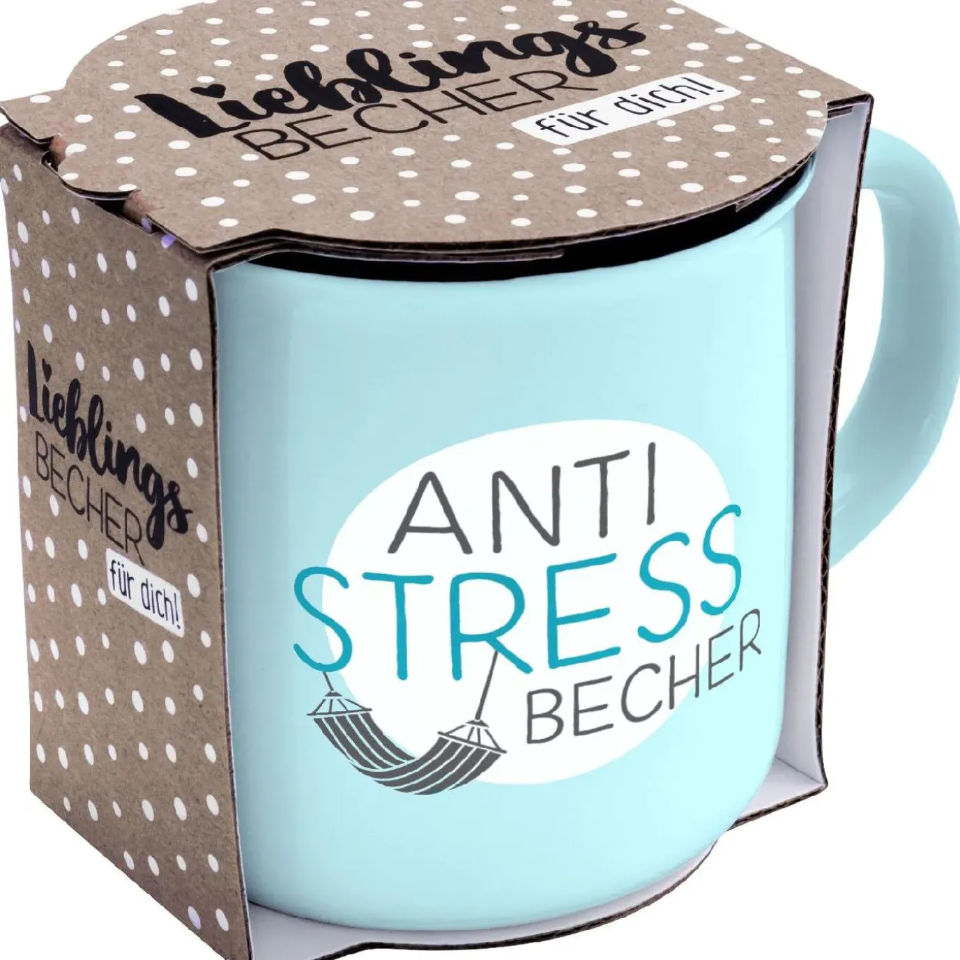 NANU-NANA Becher Emaille-Optik, Anti-Stress, 350 Ml