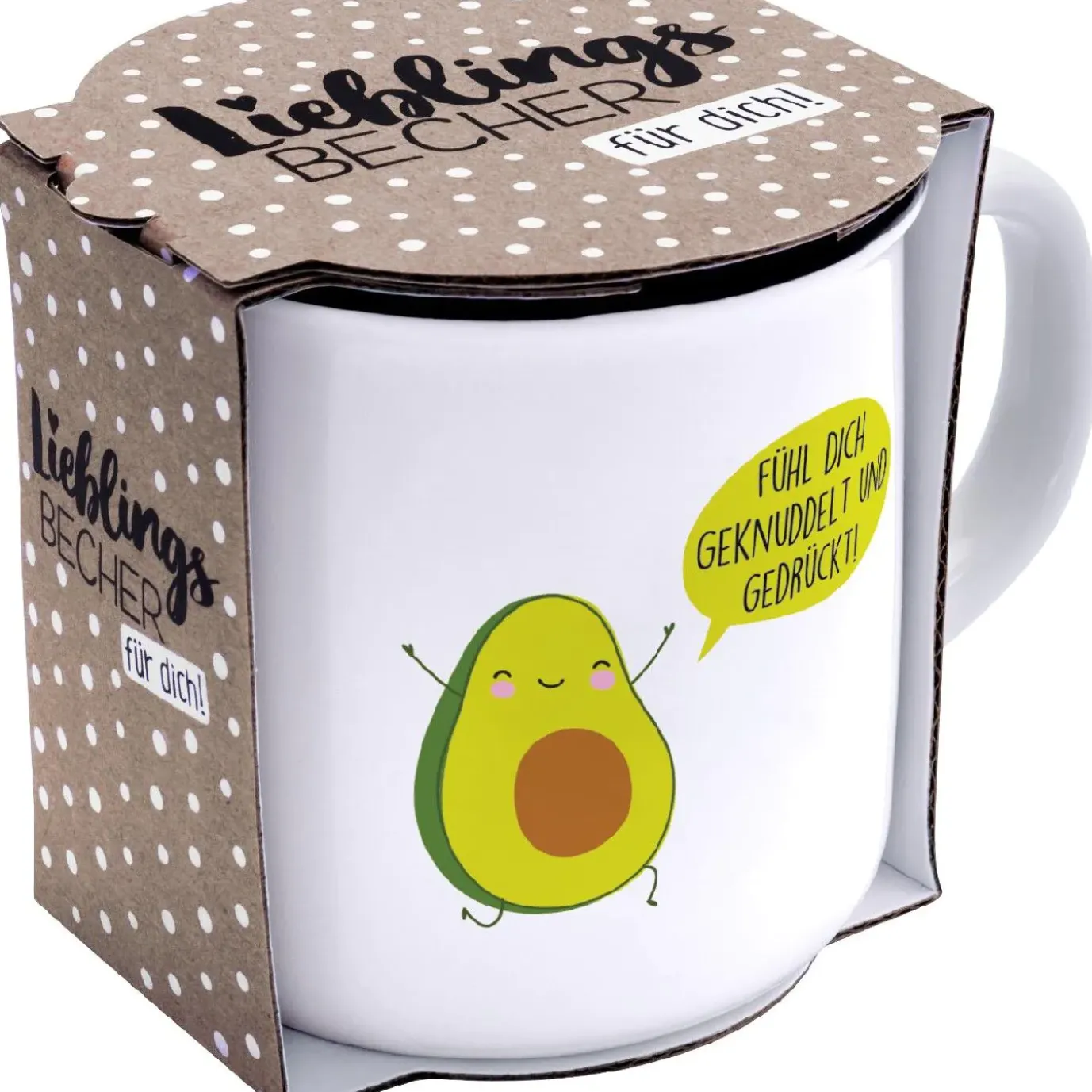 NANU-NANA Becher Emaille-Optik, Avocado, 350 Ml