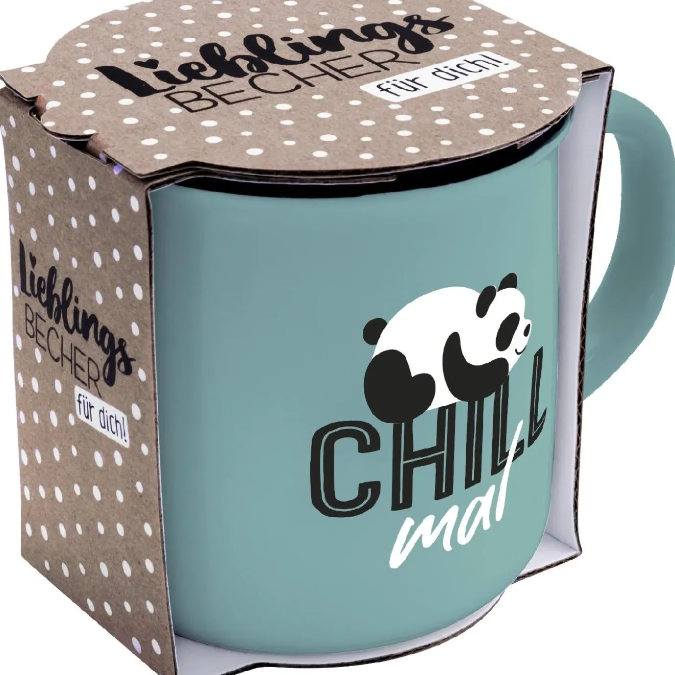 NANU-NANA Becher Emaille-Optik, Chill Mal, 350 Ml