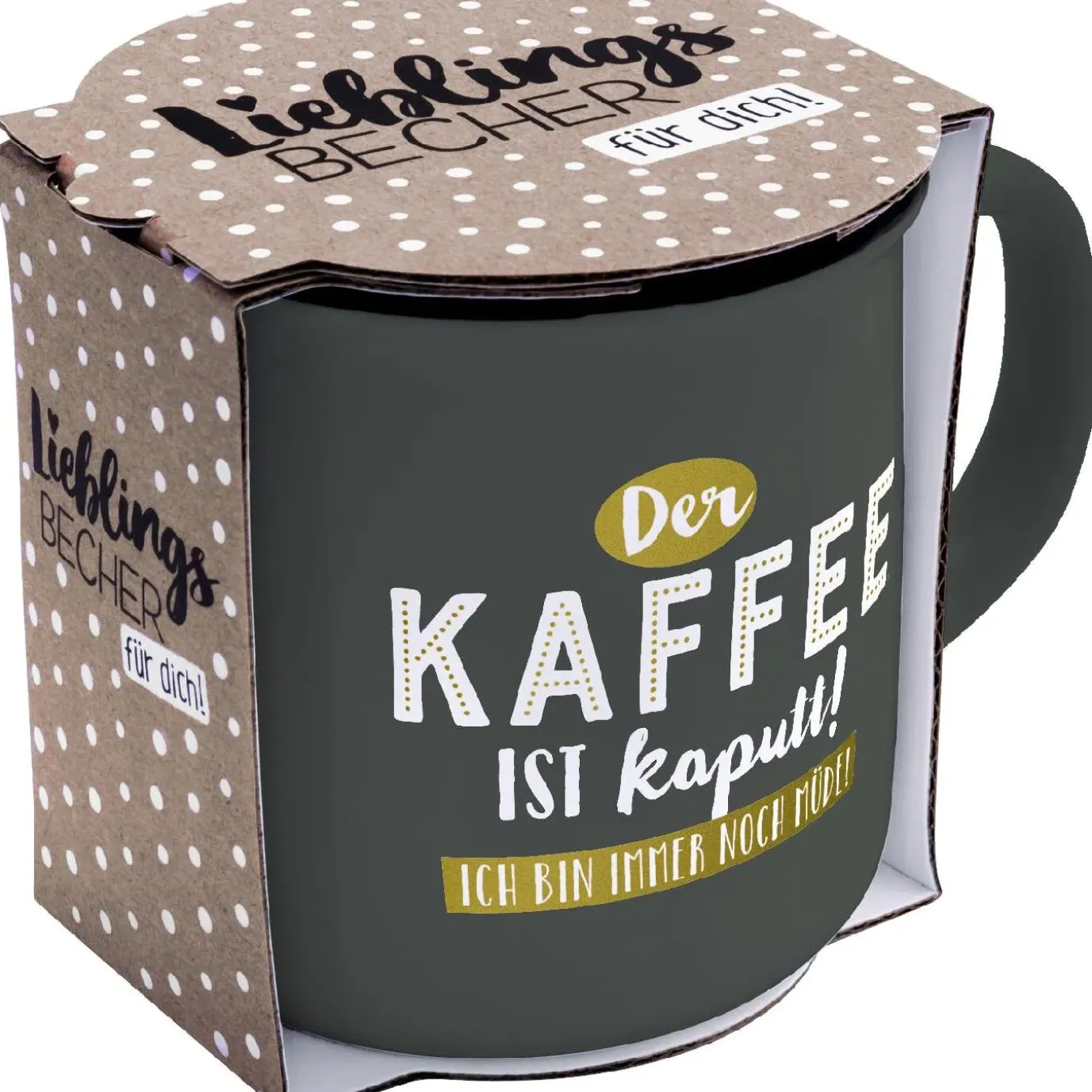 NANU-NANA Becher Emaille-Optik, Kaffee, 350 Ml