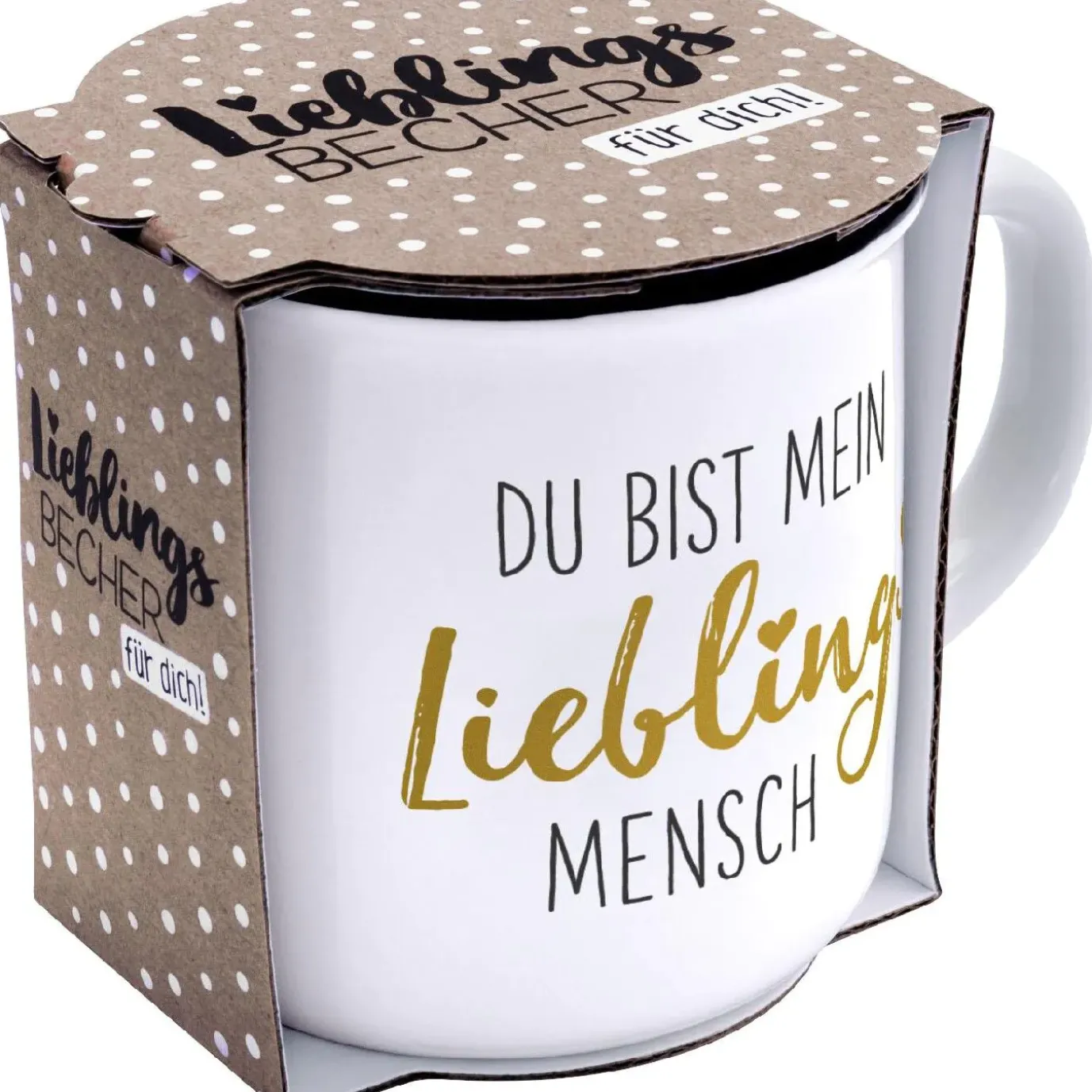 NANU-NANA Becher Emaille-Optik, Lieblingsmensch, 350 Ml