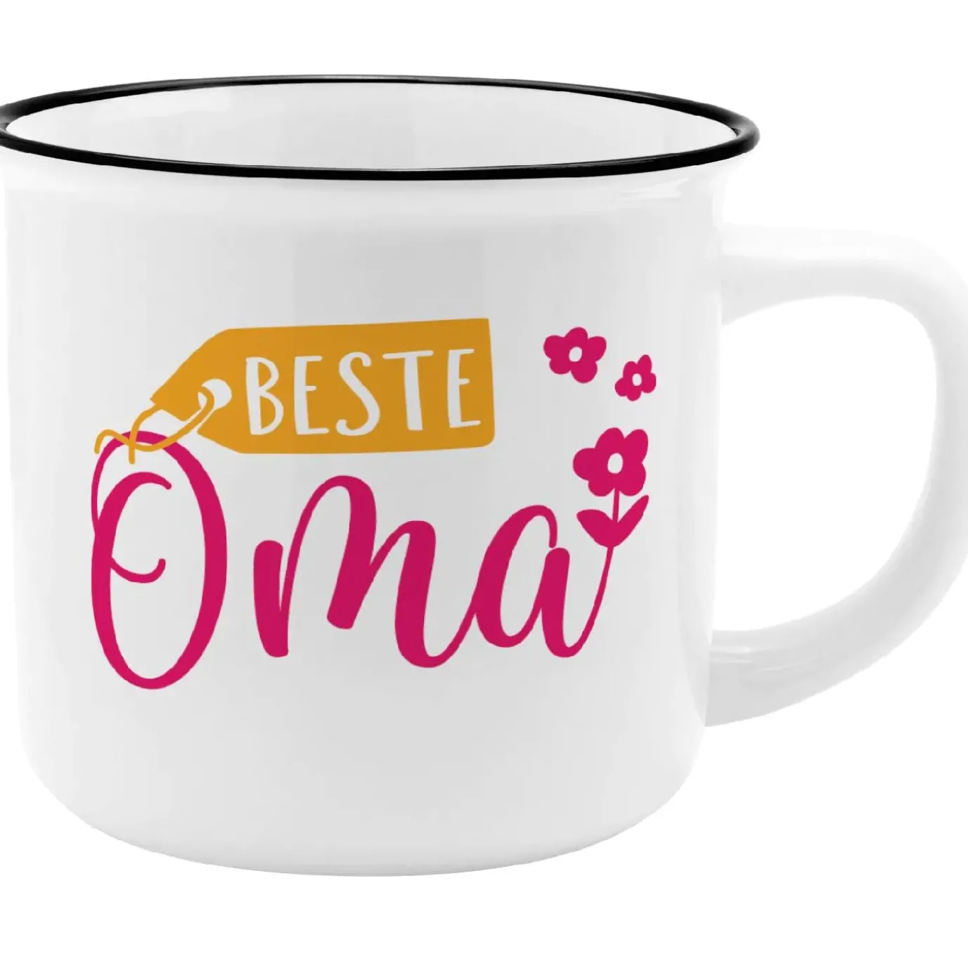 NANU-NANA Becher Emaille-Optik, Oma, 350 Ml