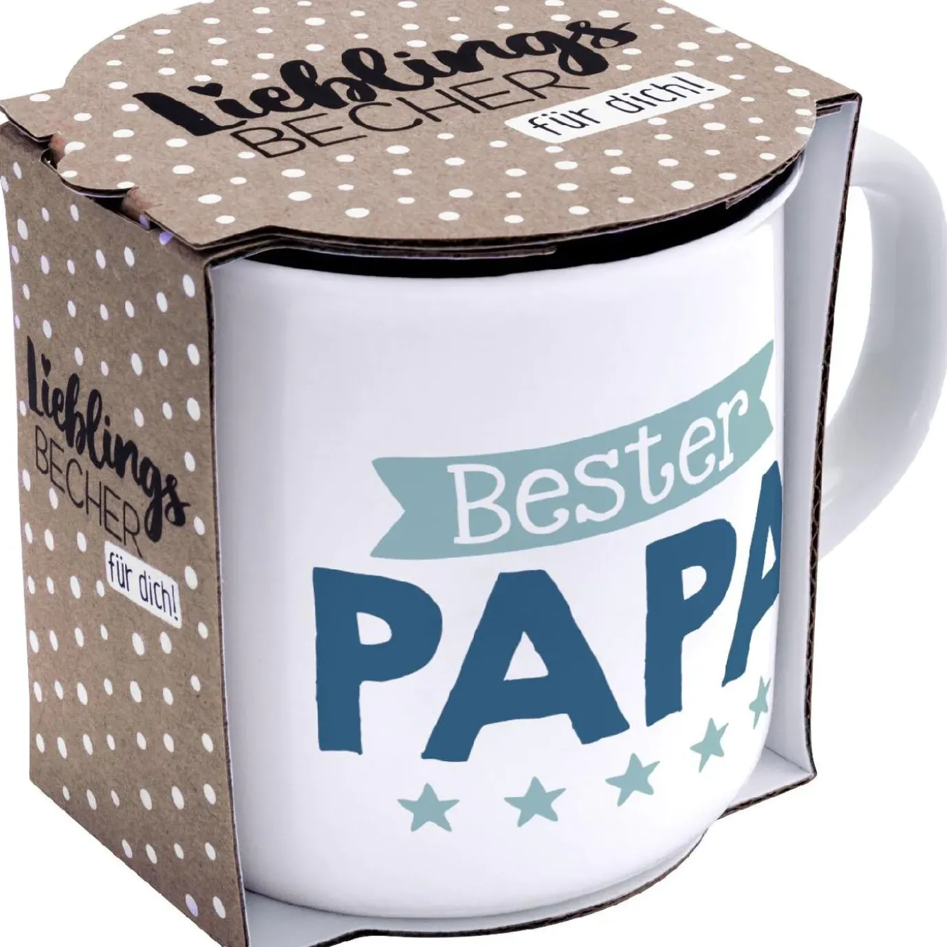 NANU-NANA Becher Emaille-Optik, Papa, 350 Ml