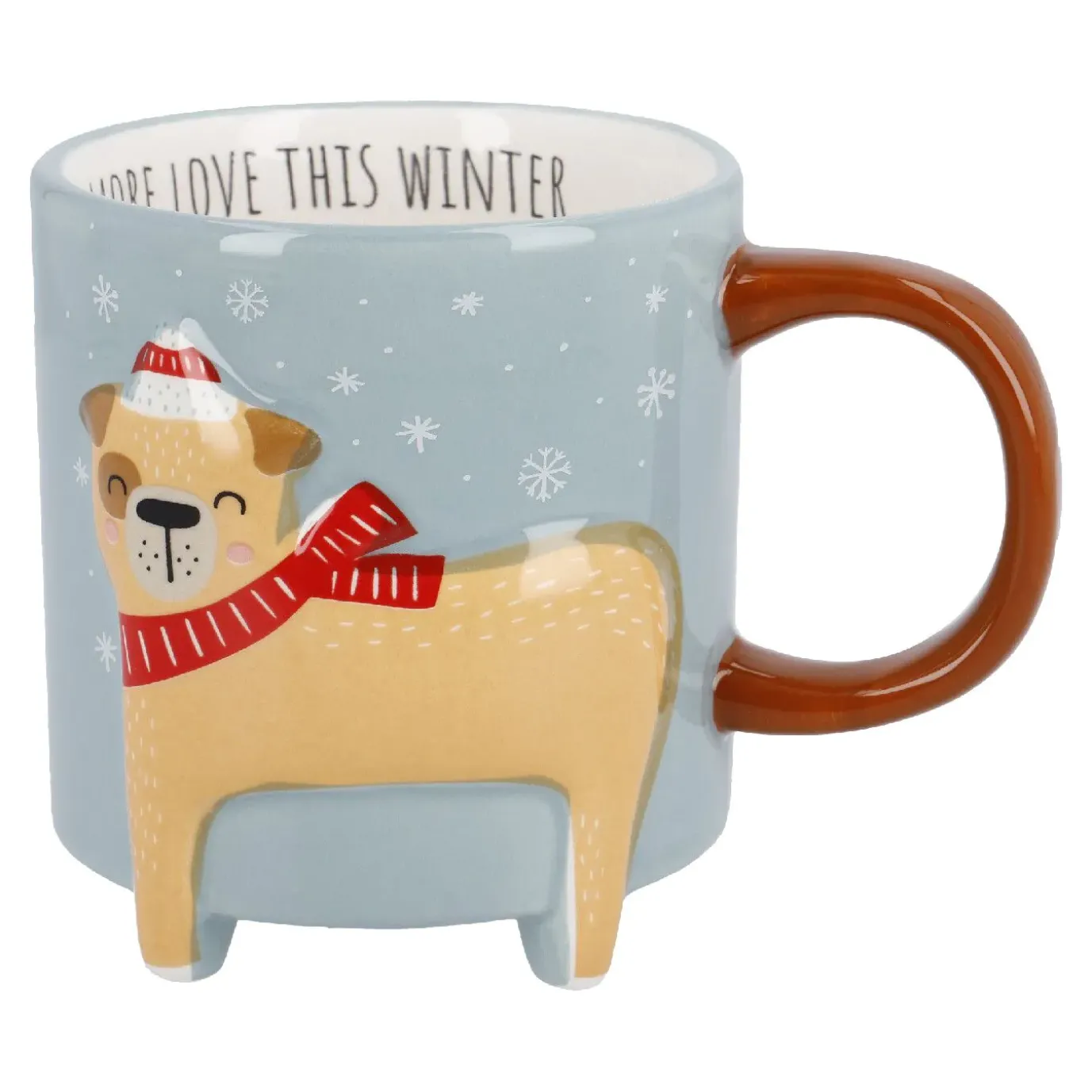 NANU-NANA Becher Xmas/Tierfuß, Hund, 480 Ml