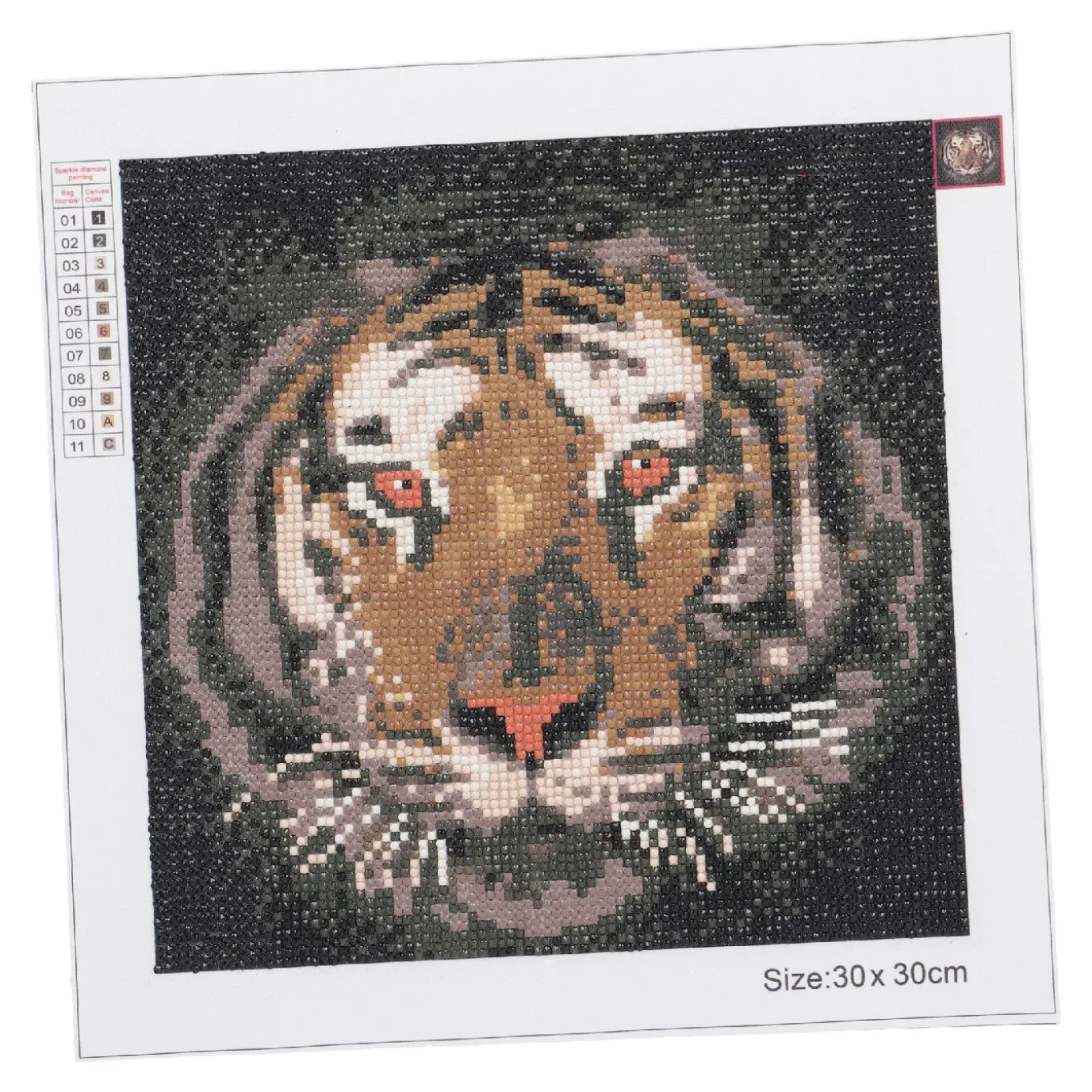 NANU-NANA Diamond Painting, Tiger, 30 X 30 Cm