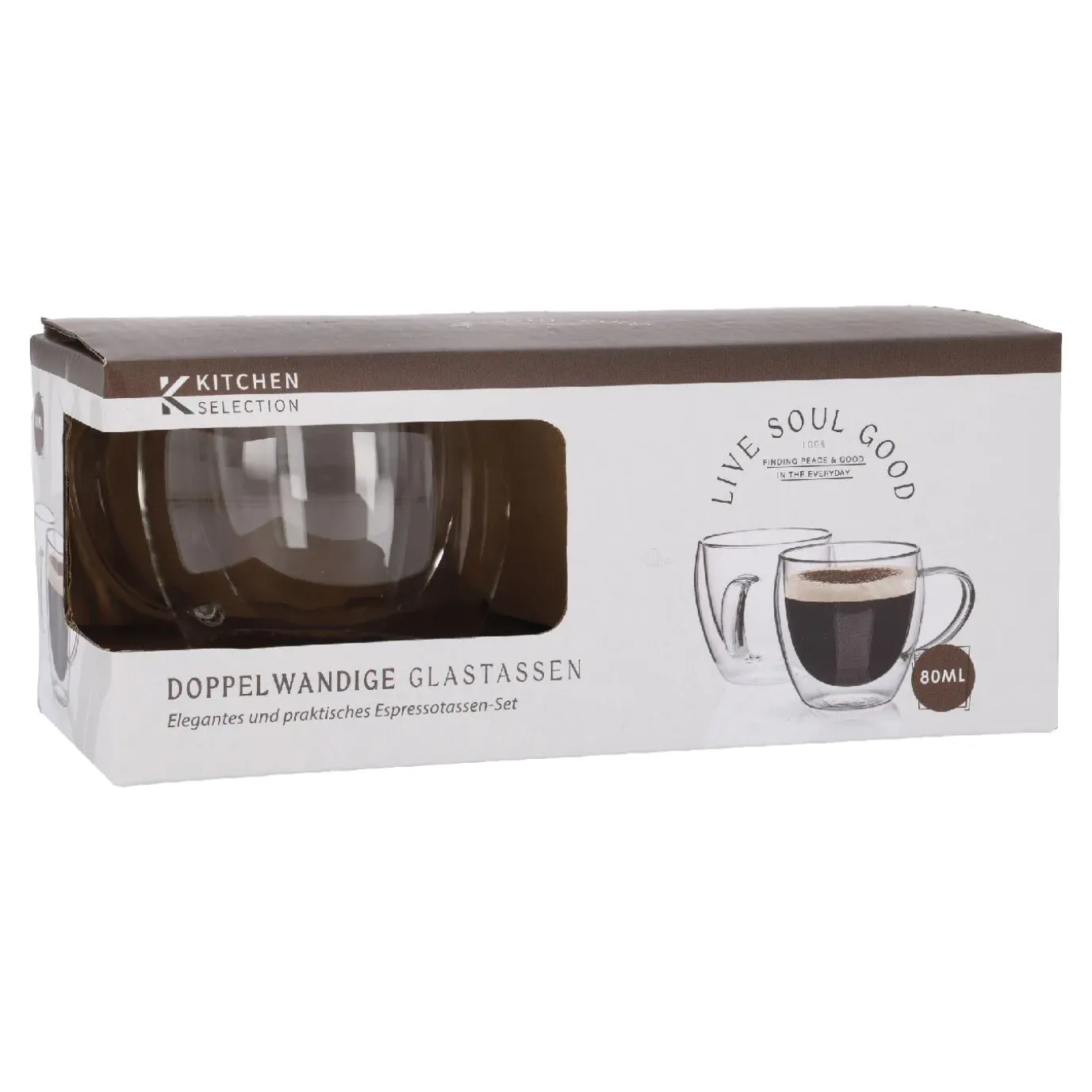 NANU-NANA 2er Set Doppelwand-Espressoglas, 80 Ml