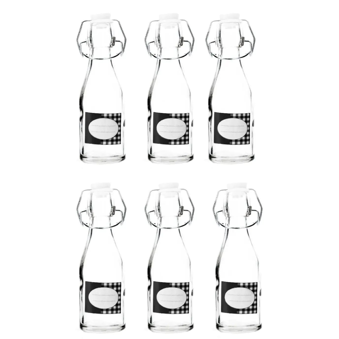 NANU-NANA 6er Set Flasche Mit Bügelverschluss, 150 Ml