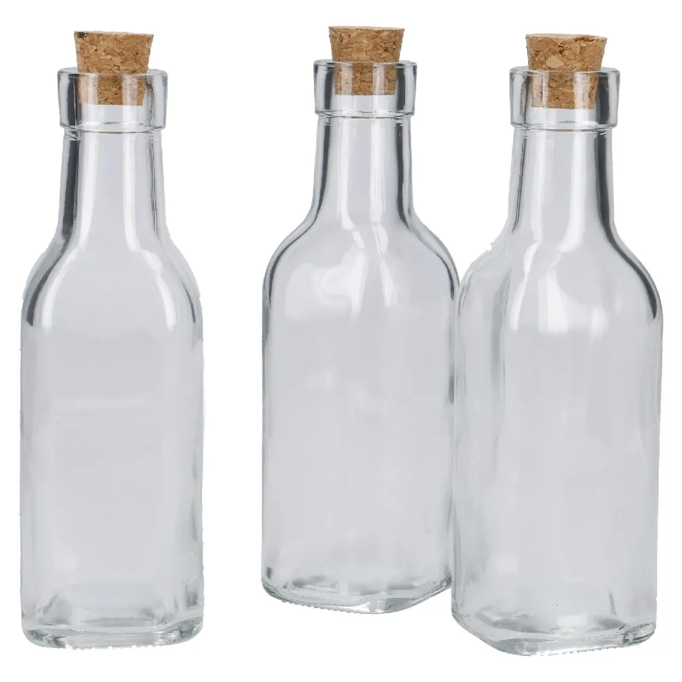 NANU-NANA 3er Set Flasche Mit Korken, 200 Ml