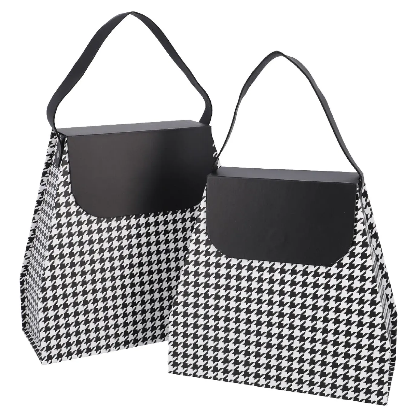 NANU-NANA 2er Set Geschenkkarton Handtasche, Schwarz/weiß