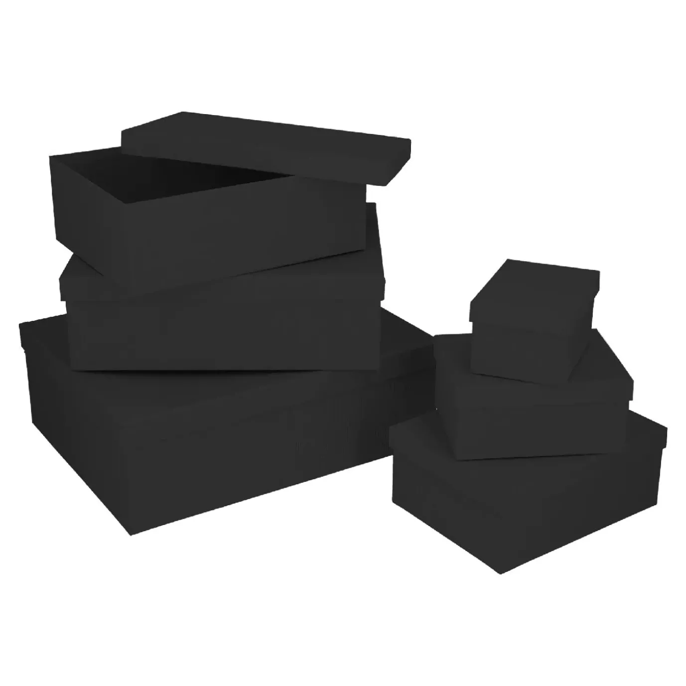 NANU-NANA 6er Set Geschenkkarton Uni, Schwarz