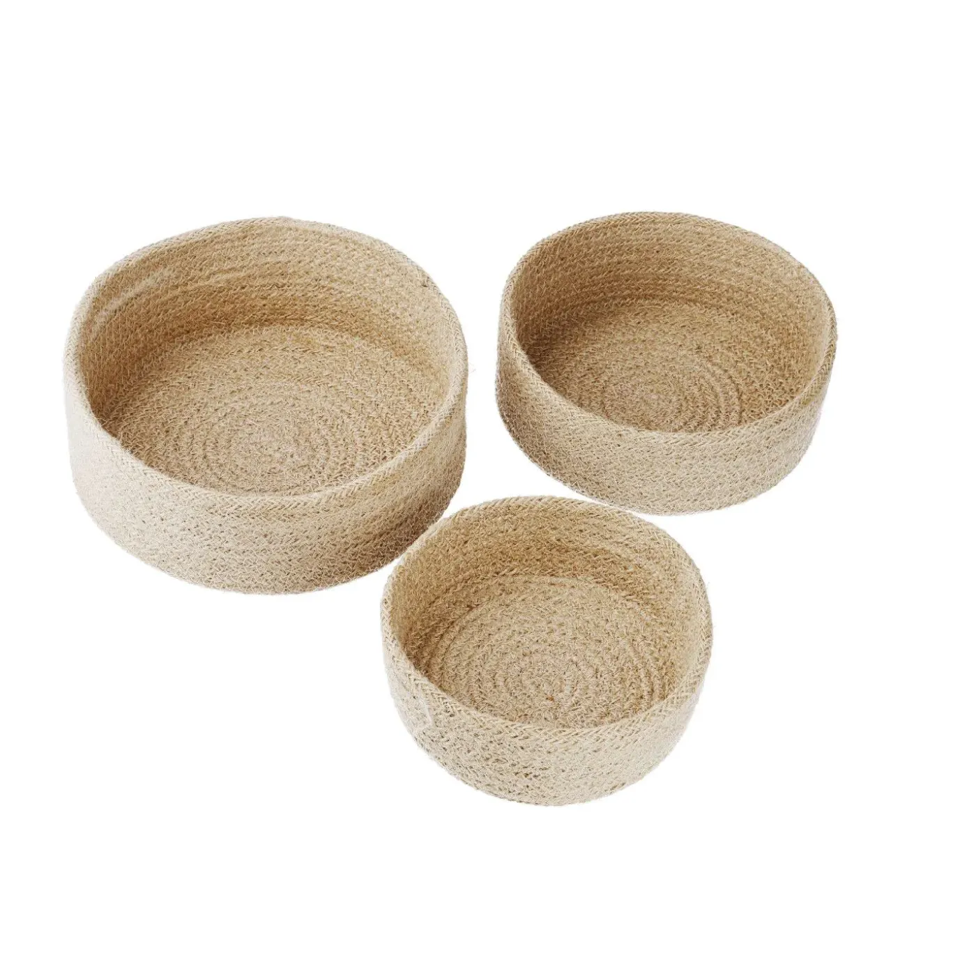 NANU-NANA 3er Set Schale Jute, Rund, Natur