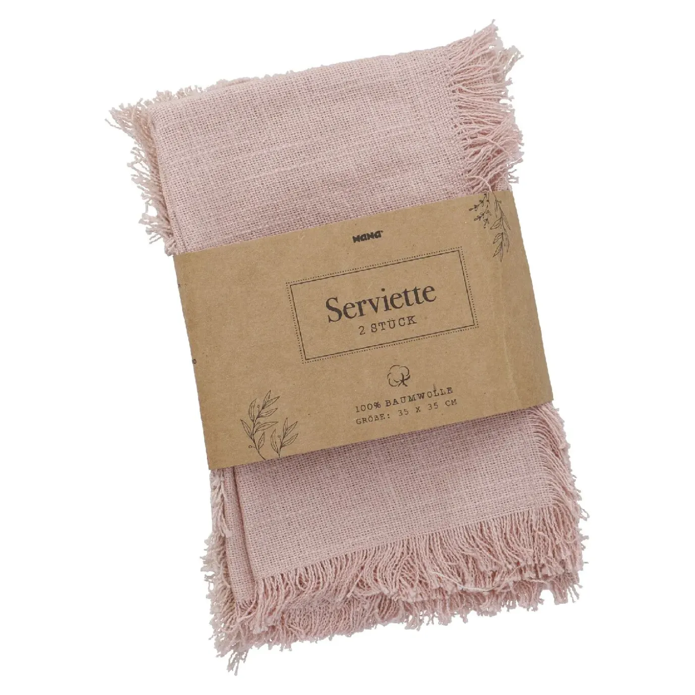 NANU-NANA 2er Set Serviette, Rosa, 35 X 35 Cm