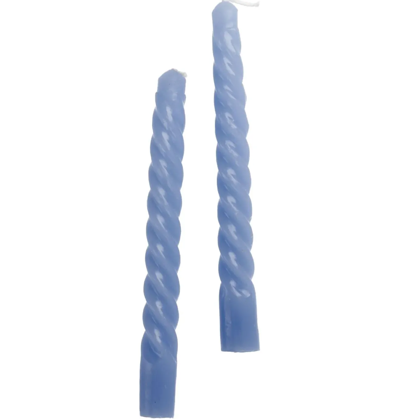 NANU-NANA 2er Set Stabkerze, Gedreht, Grau/blau, 18 Cm