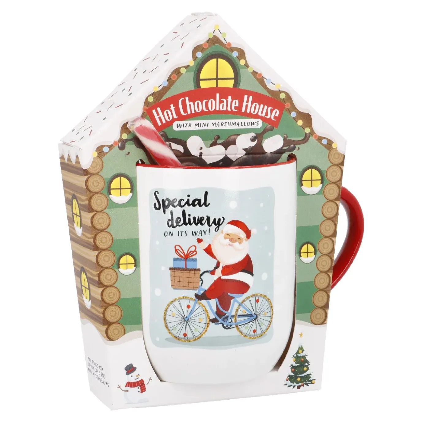 NANU-NANA Geschenk-Set Trinkschokolade + Becher, Haus/Fahrrad