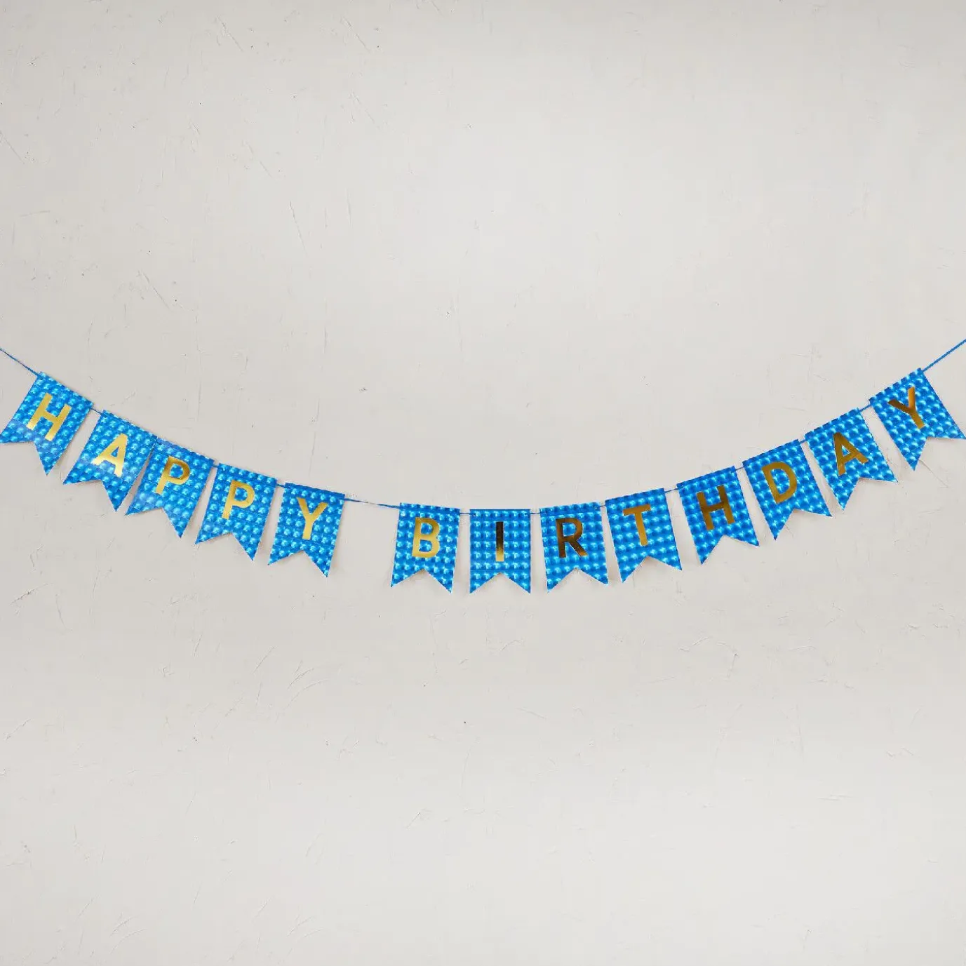 NANU-NANA Girlande Happy Birthday, Holo/blau, 4 Meter