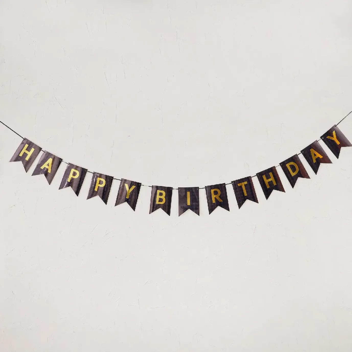 NANU-NANA Girlande Happy Birthday, Holo/schwarz, 4 Meter