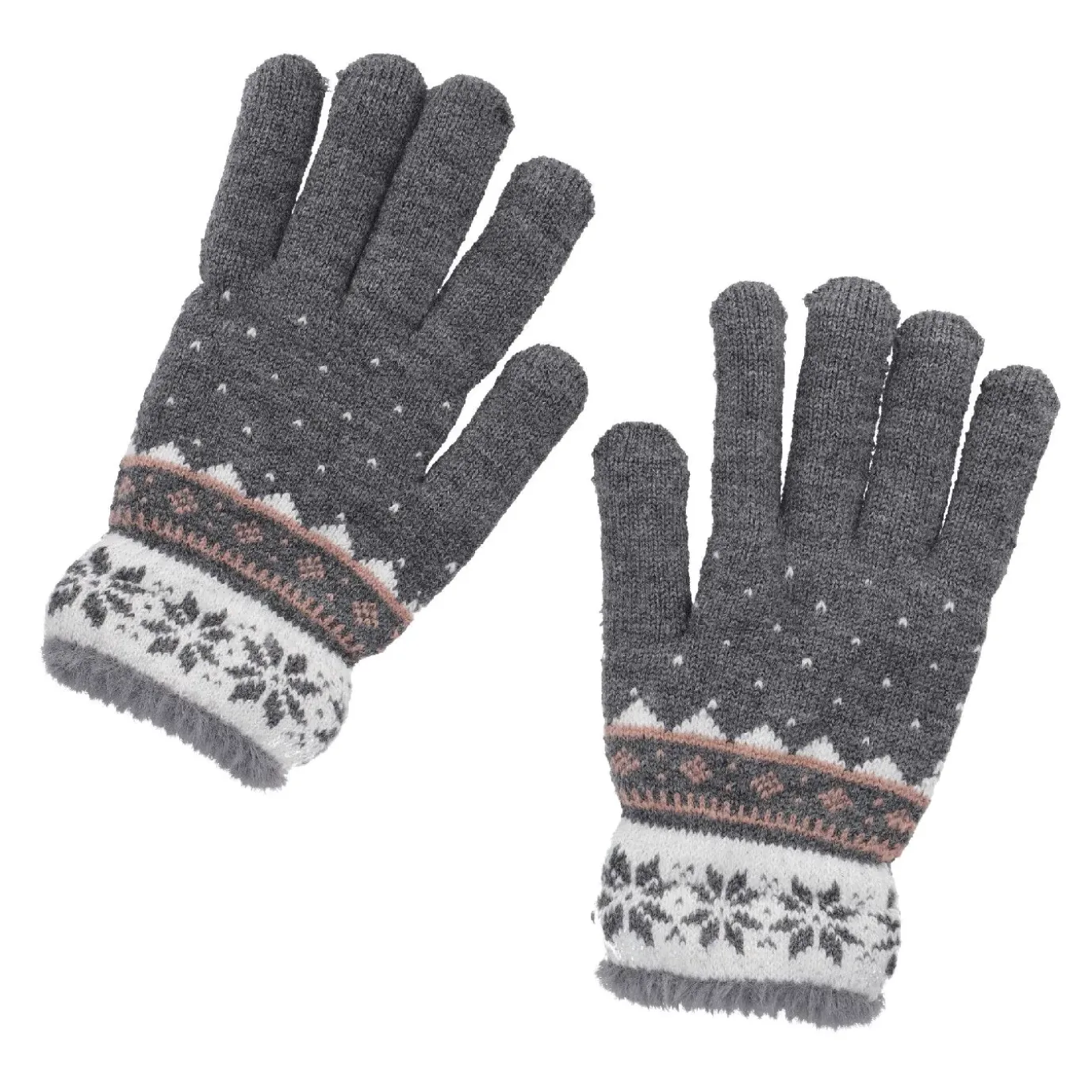 NANU-NANA Handschuhe Schneeflocke, Grau