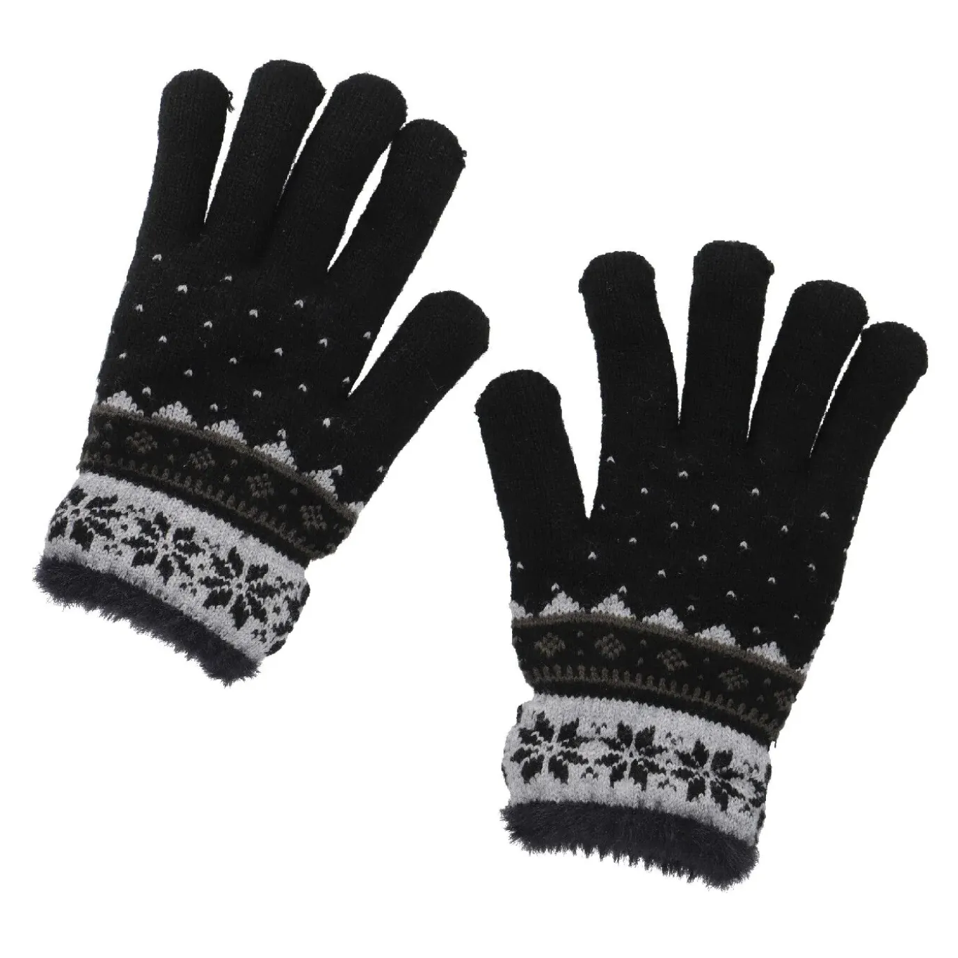 NANU-NANA Handschuhe Schneeflocke, Schwarz