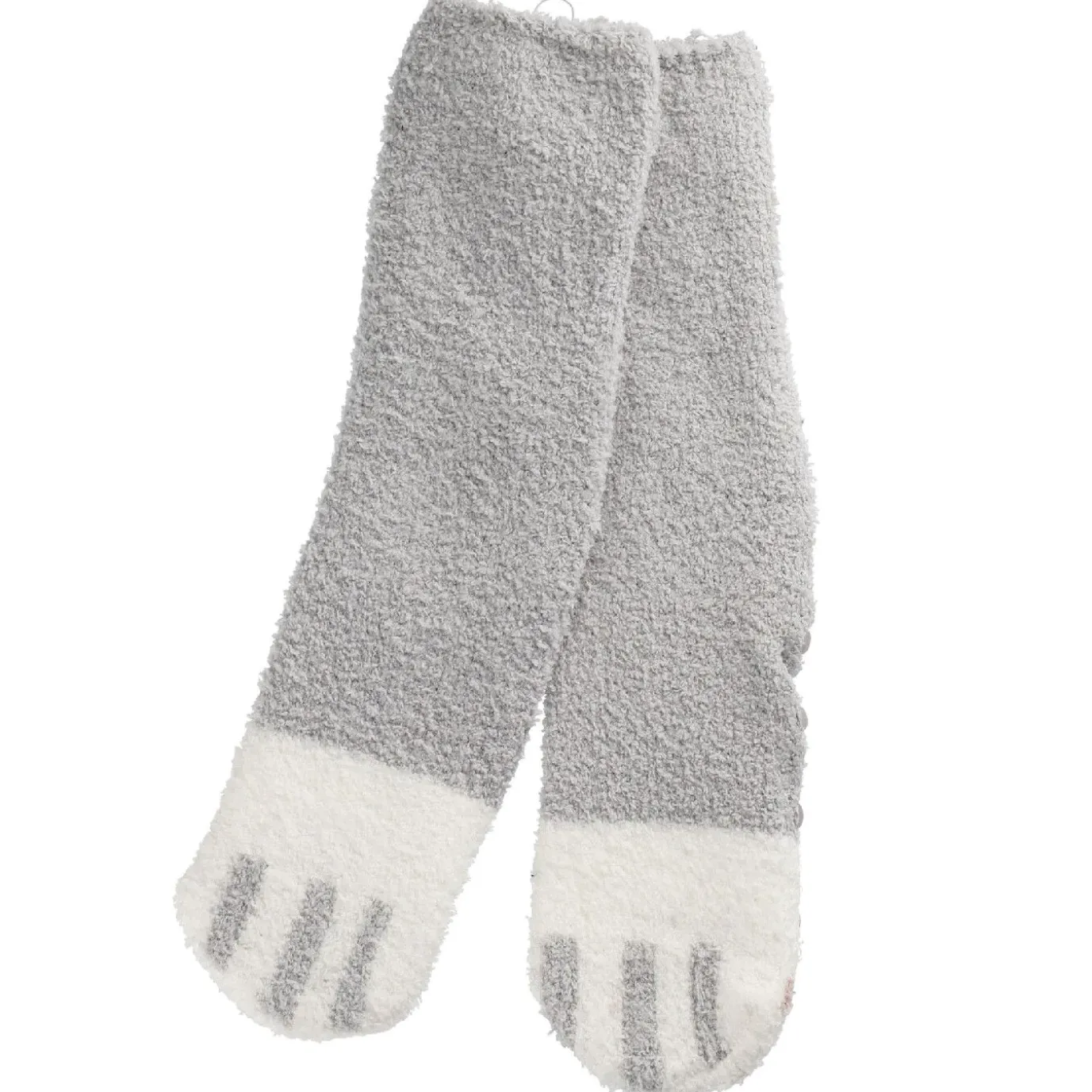 NANU-NANA Kuschelsocken Anti-Rutsch, Uni/grau/offwhite