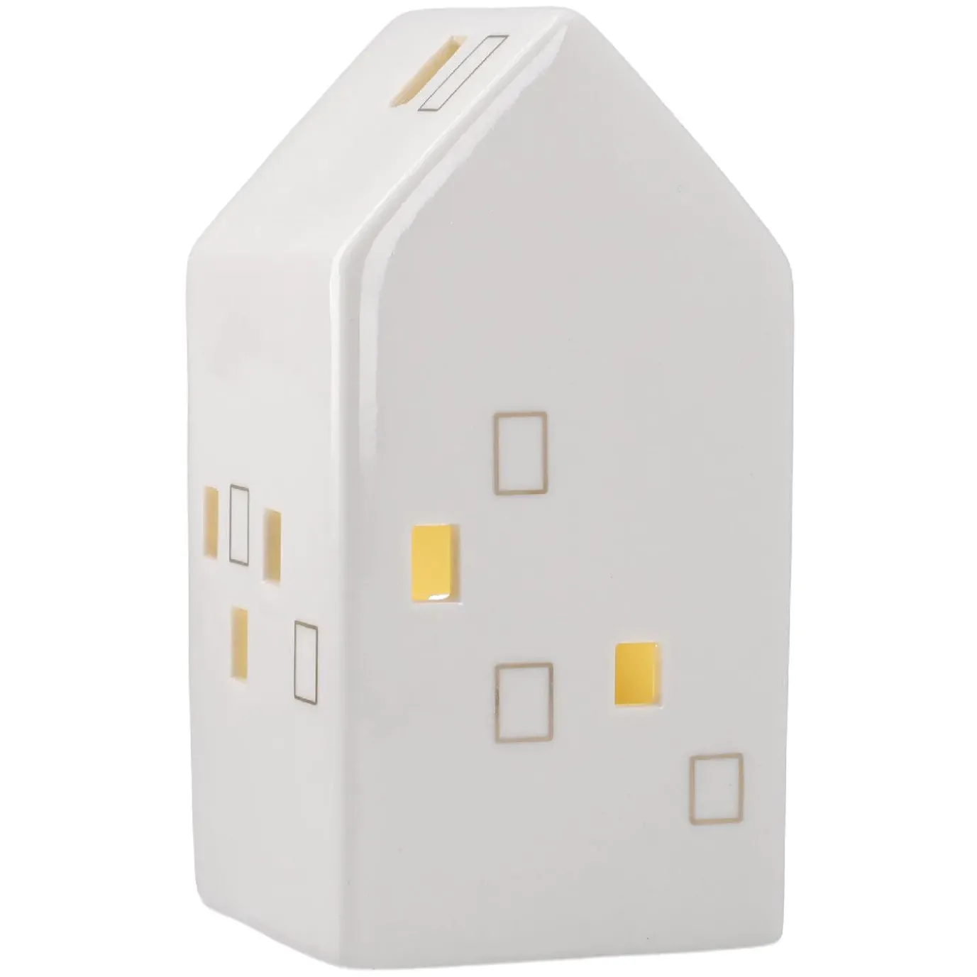 NANU-NANA LED-Haus Mit Goldenen Fensterrahmen, 13.5 Cm