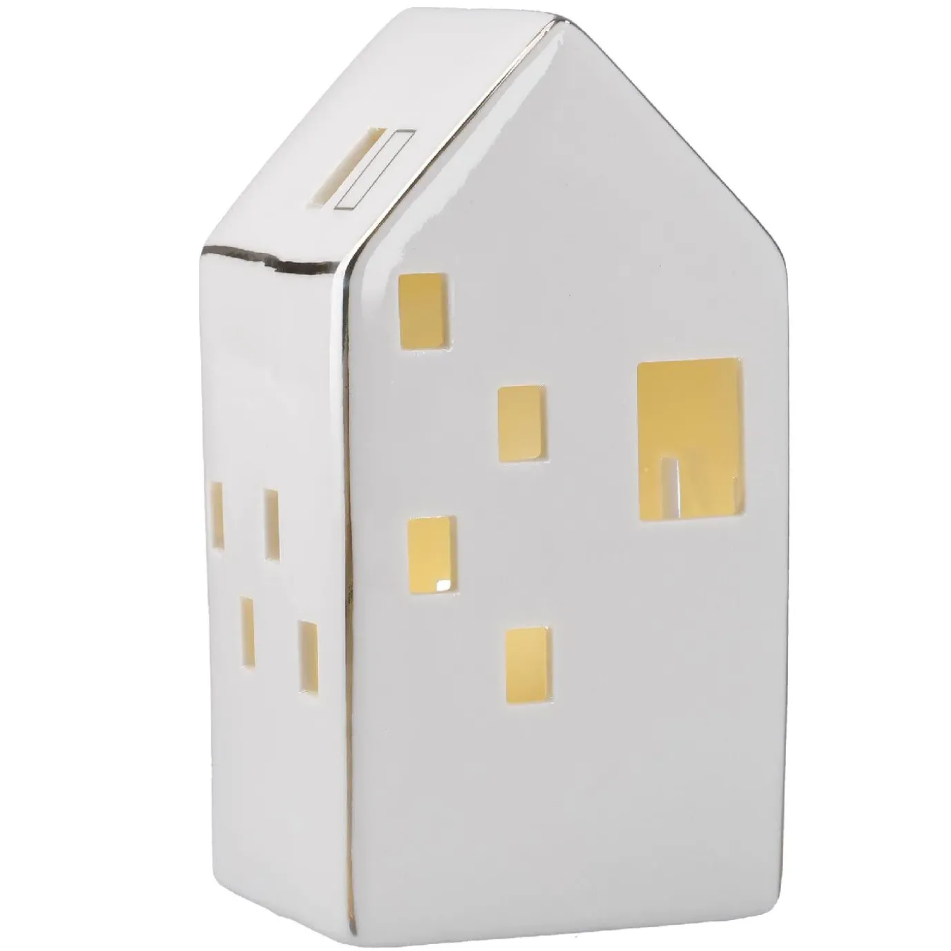 NANU-NANA LED-Haus Mit Goldener Hauskante, 13.5 Cm