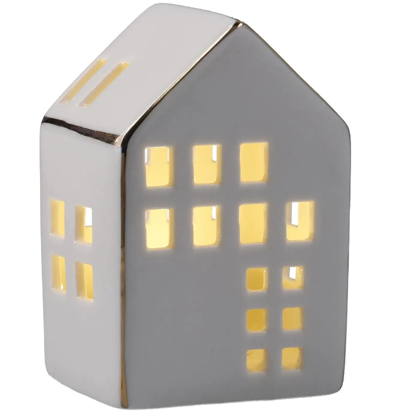 NANU-NANA LED-Haus Mit Goldrand, 9.5 Cm