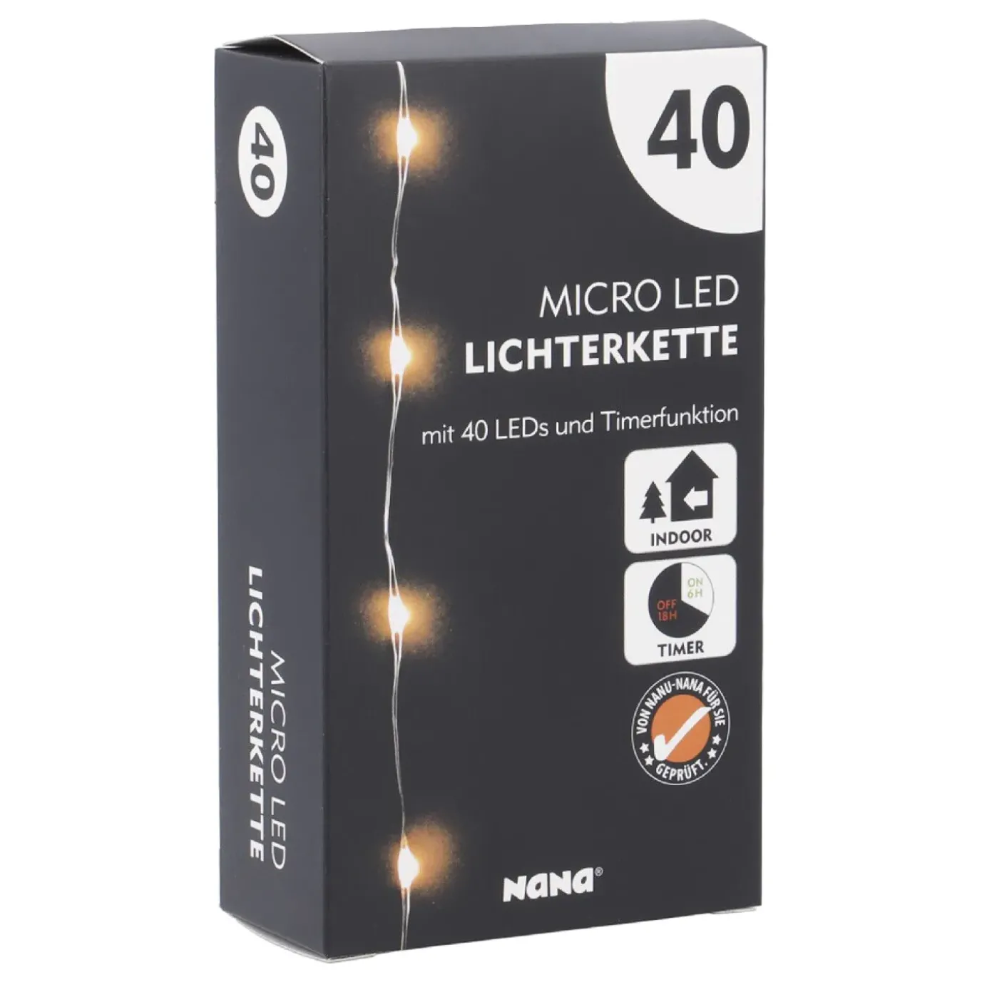 NANU-NANA LED-Lichterkette Mini Mit Timer, 40er