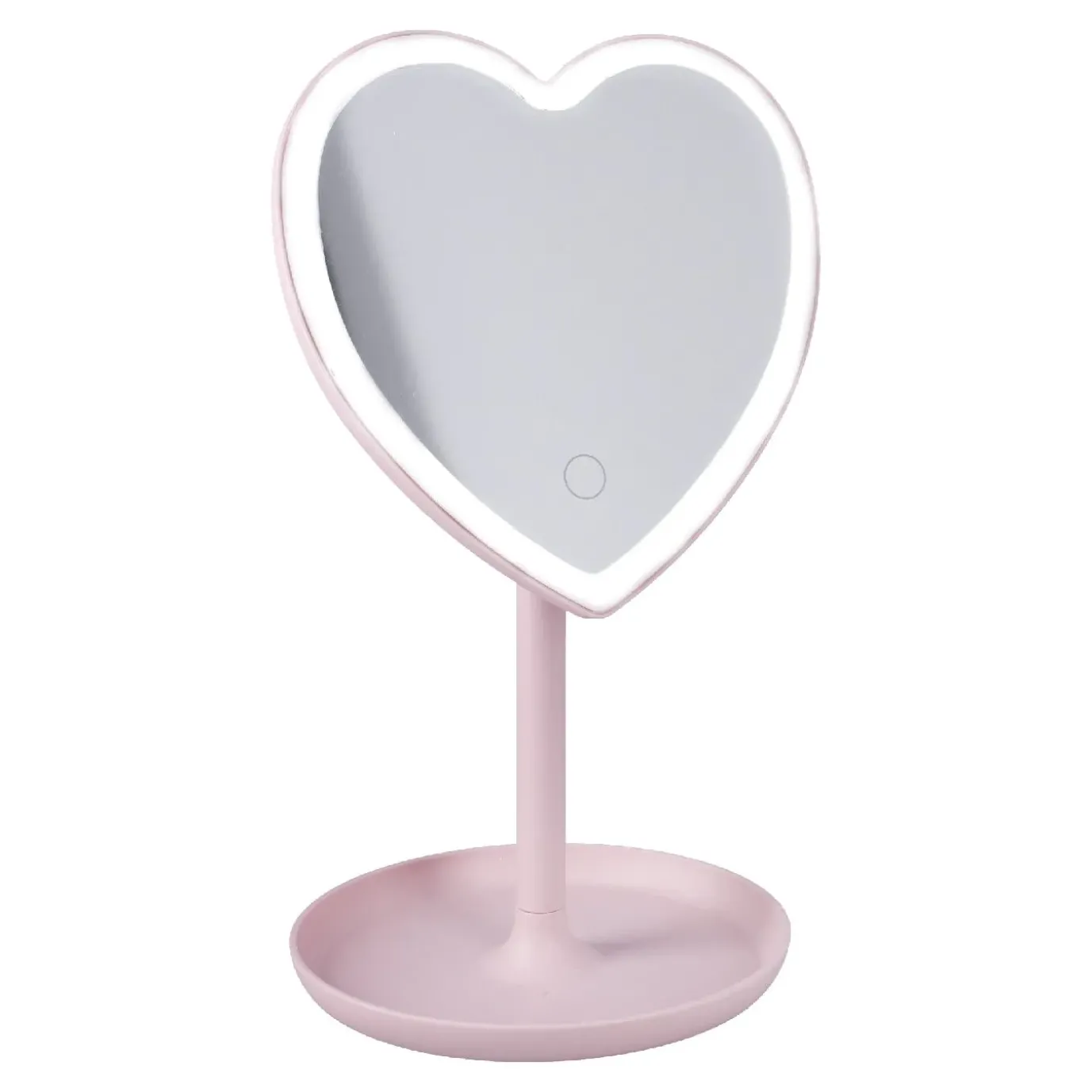 NANU-NANA LED-Spiegel Form, Herz/rosa, 26 Cm