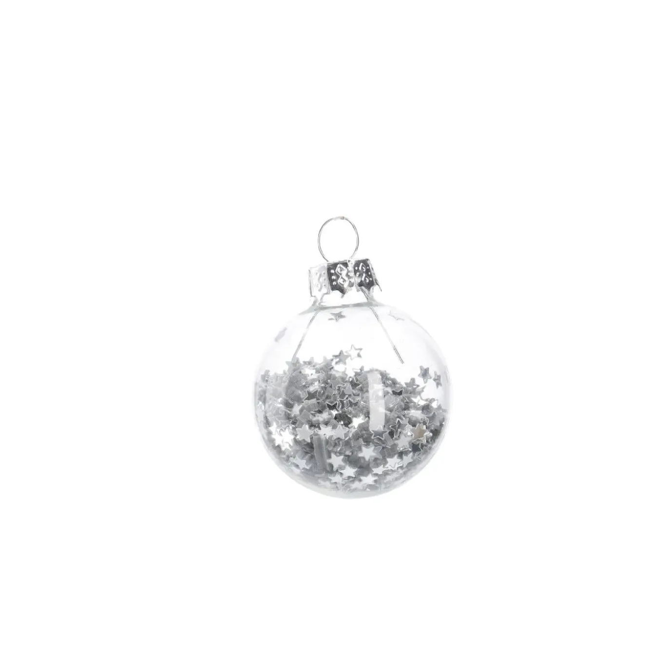 NANU-NANA Mini-Kugel Schneeball, Flitter/silber, 4 Cm