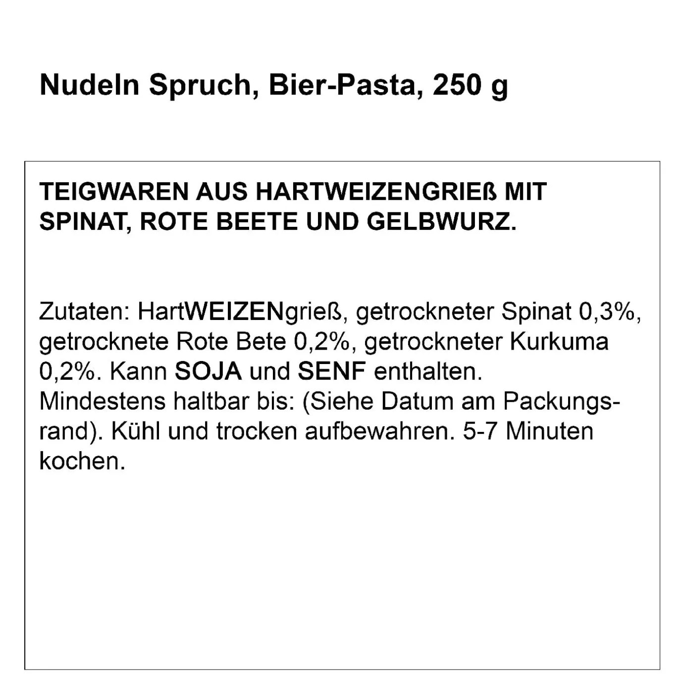 NANU-NANA Nudeln Spruch, Bier-Pasta, 250 G