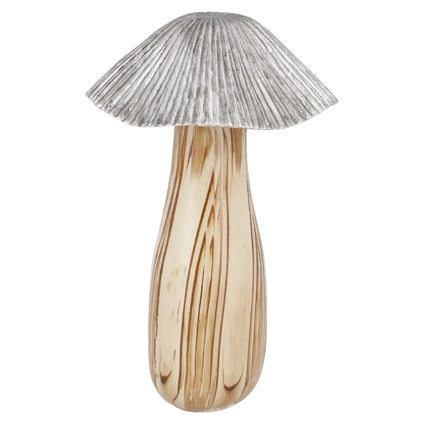 NANU-NANA Pilz Holzoptik, Hellbraun, 17 Cm