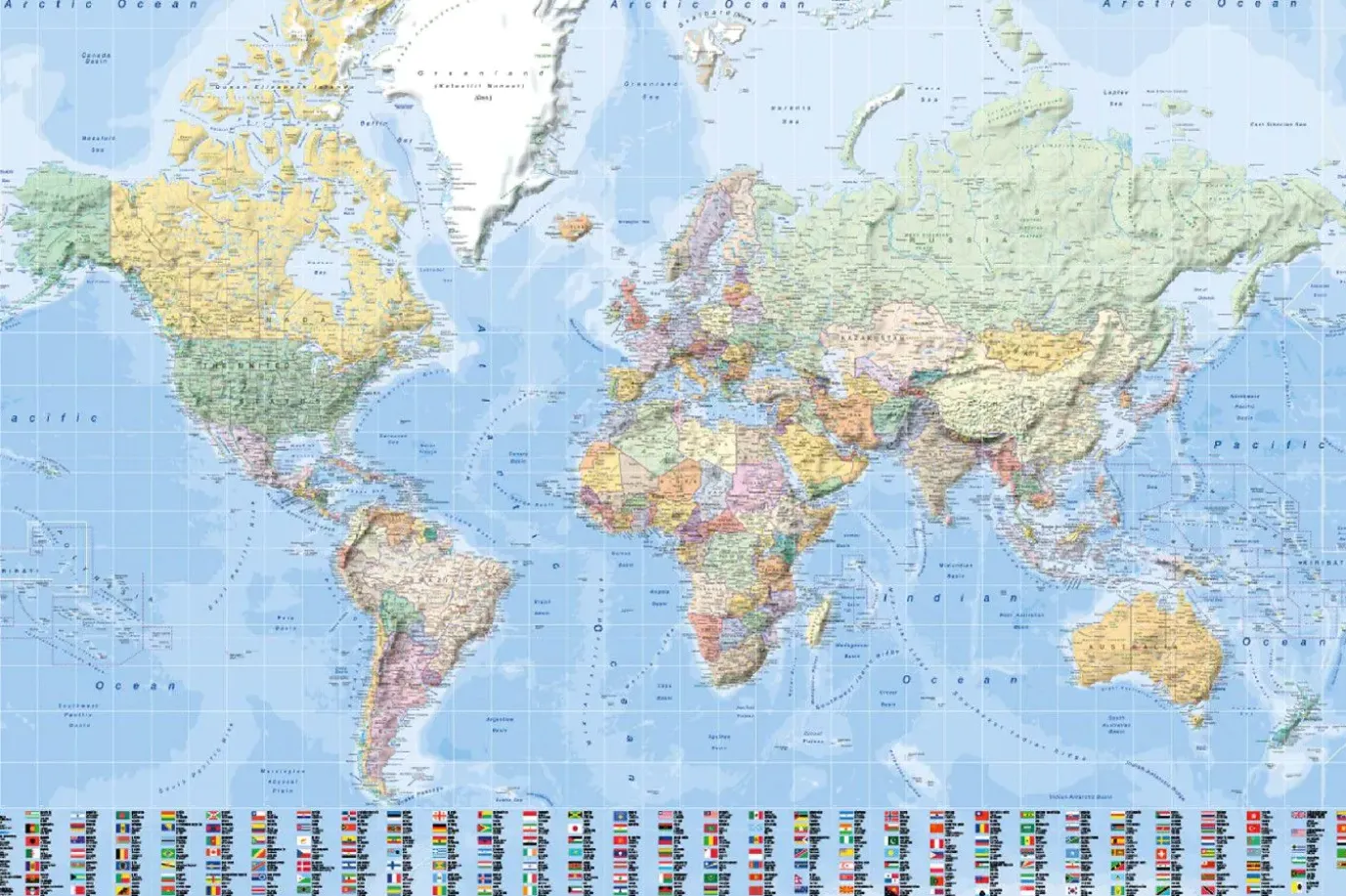 NANU-NANA Poster World Map - Flags, Nr. 154