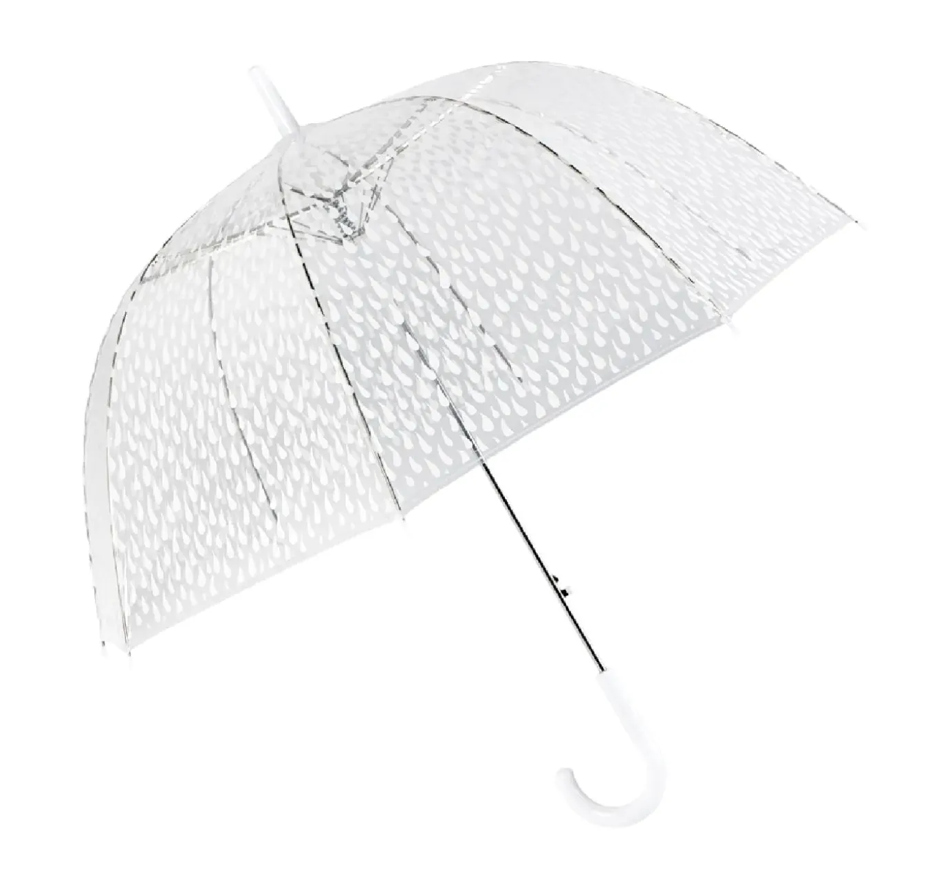 NANU-NANA Regenschirm Transparent, Tropfen, Weiß, 82 Cm