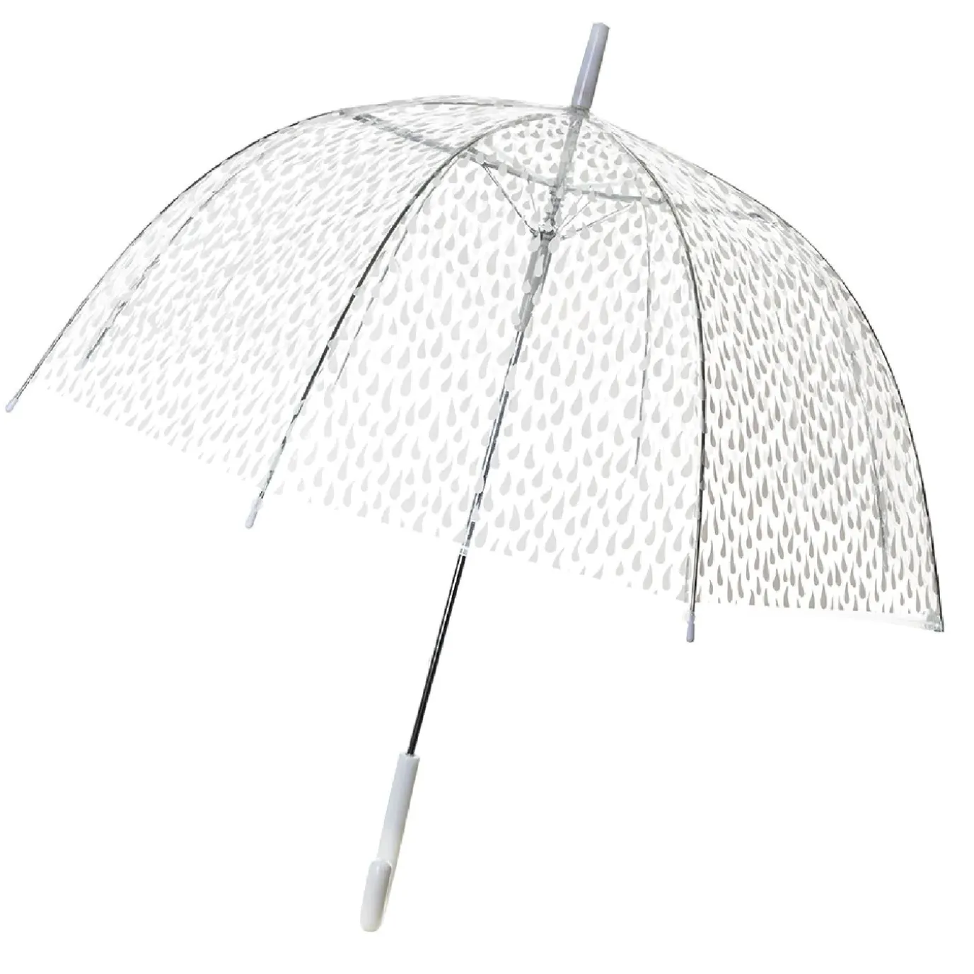 NANU-NANA Regenschirm Transparent, Tropfen, Weiß, 82 Cm