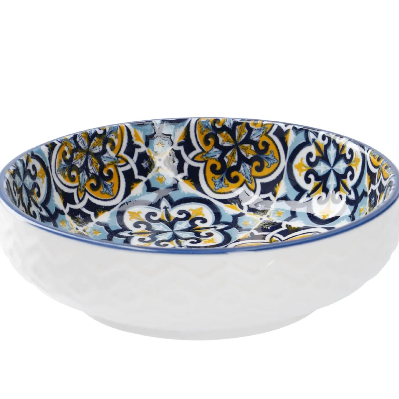 NANU-NANA Schale China, Flach, Blau/gelb, 12 Cm