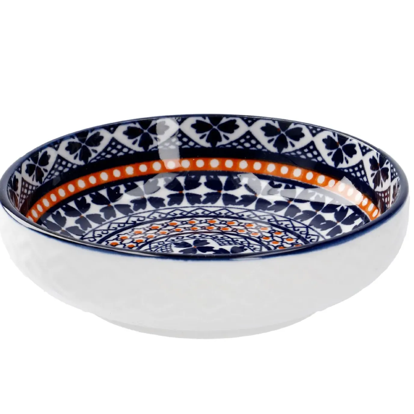 NANU-NANA Schale China, Flach, Blau/orange, 9 Cm