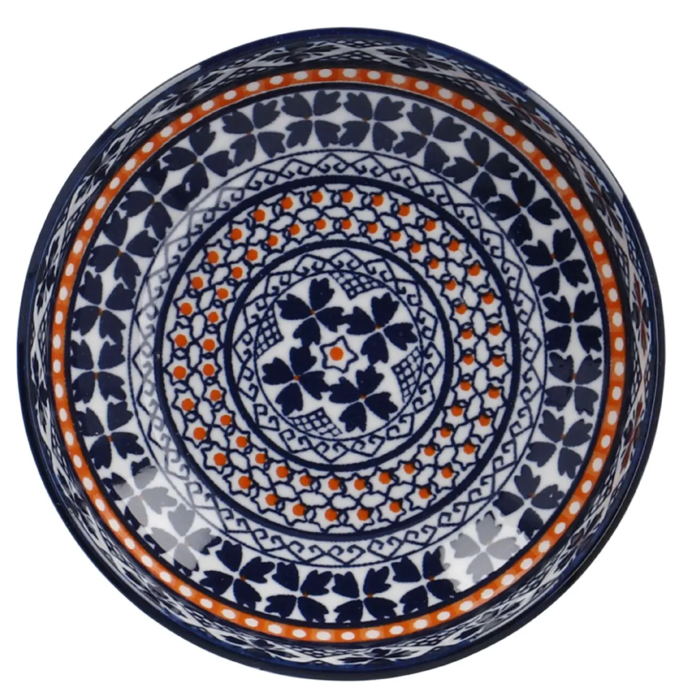 NANU-NANA Schale China, Flach, Blau/orange, 9 Cm