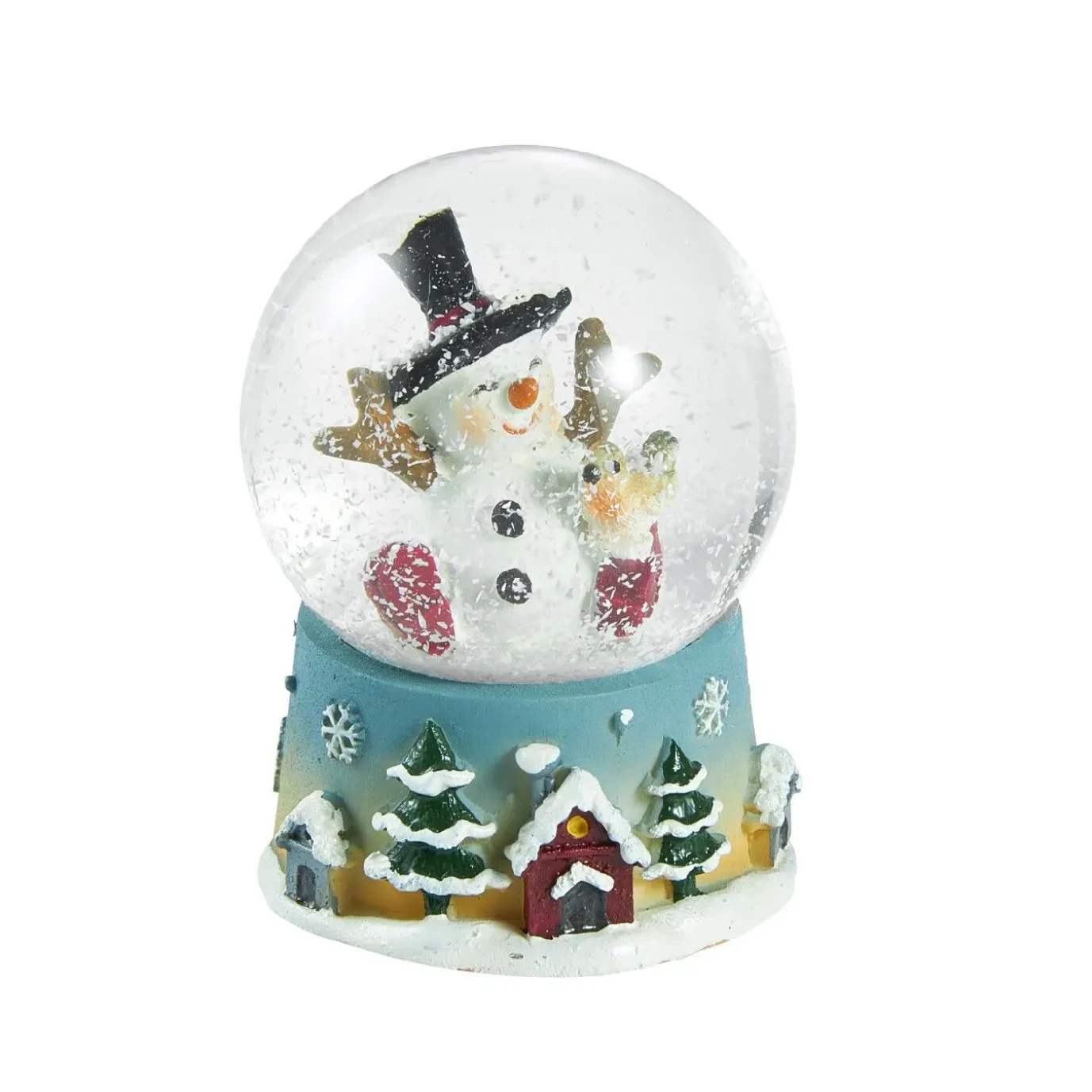 NANU-NANA Schneekugel Figur, Schneemann/Zylinder, 4.5 X 6 Cm