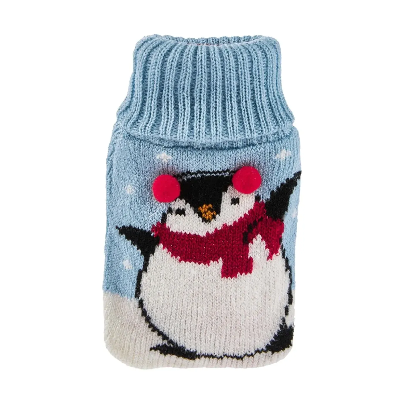 NANU-NANA Strick-Taschenwärmer Pinguin/blau, 13 Cm