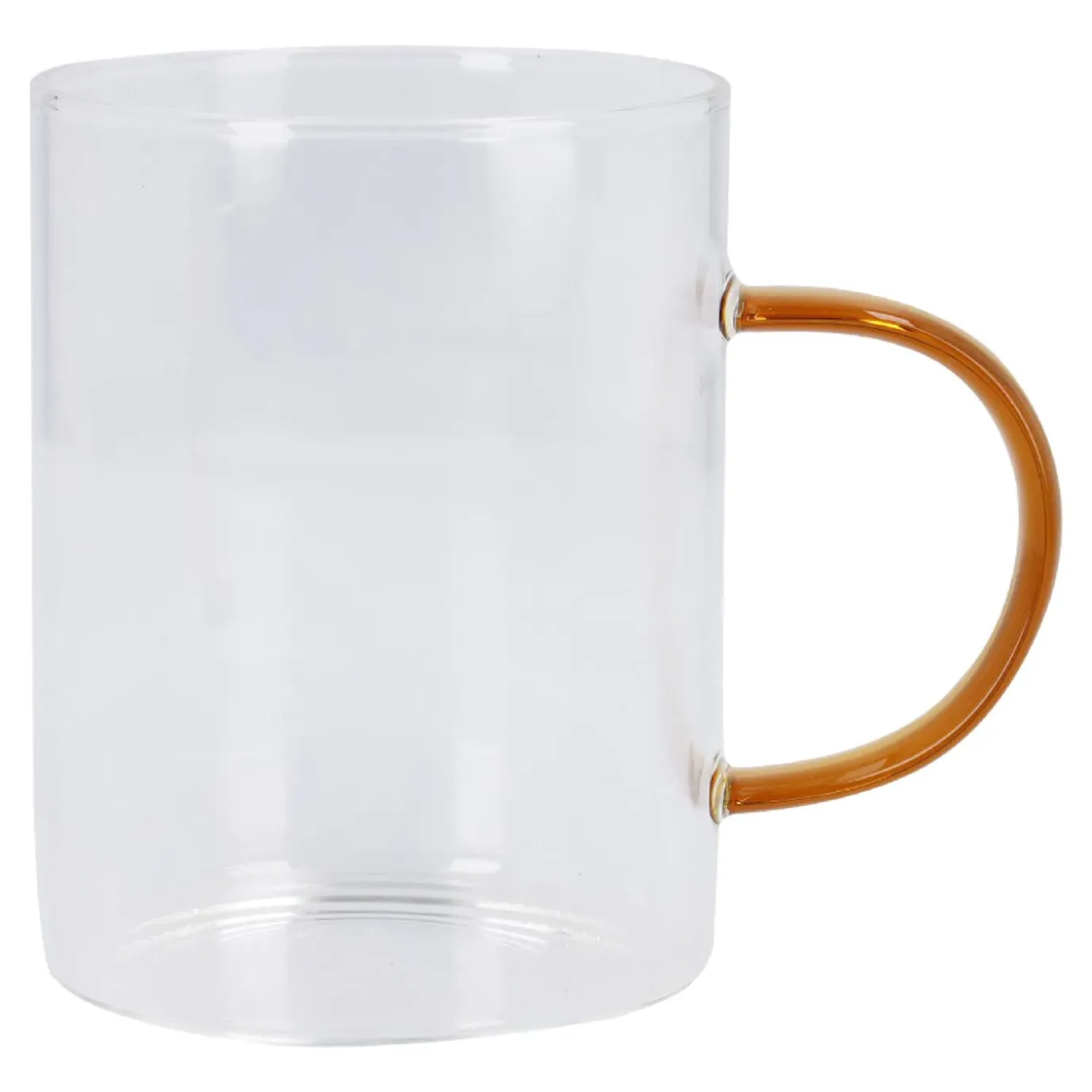 NANU-NANA Teeglas Boro, Farbhenkel/braun, 400 Ml