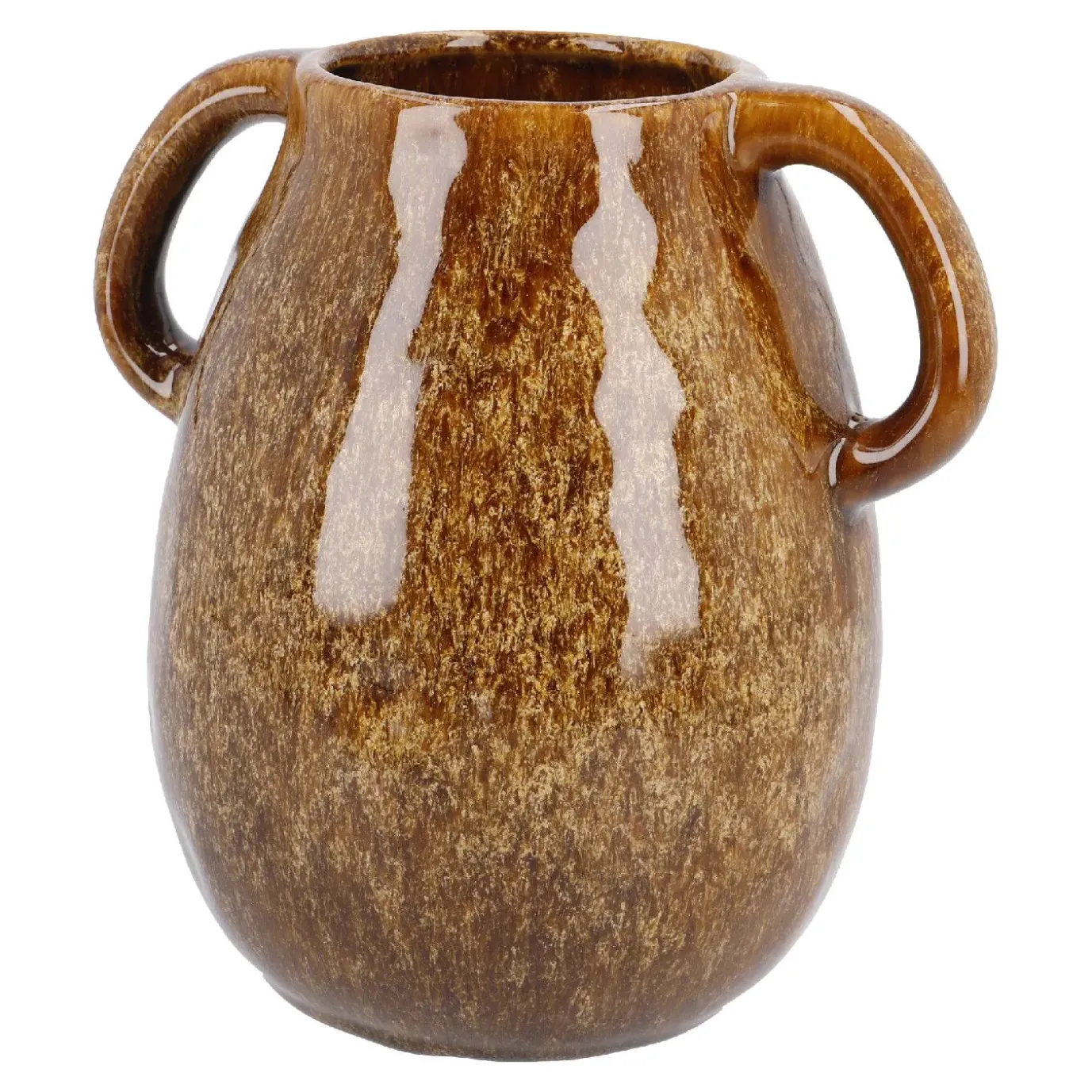 NANU-NANA Vase Krug Mit Griffen, Braun, 18 Cm