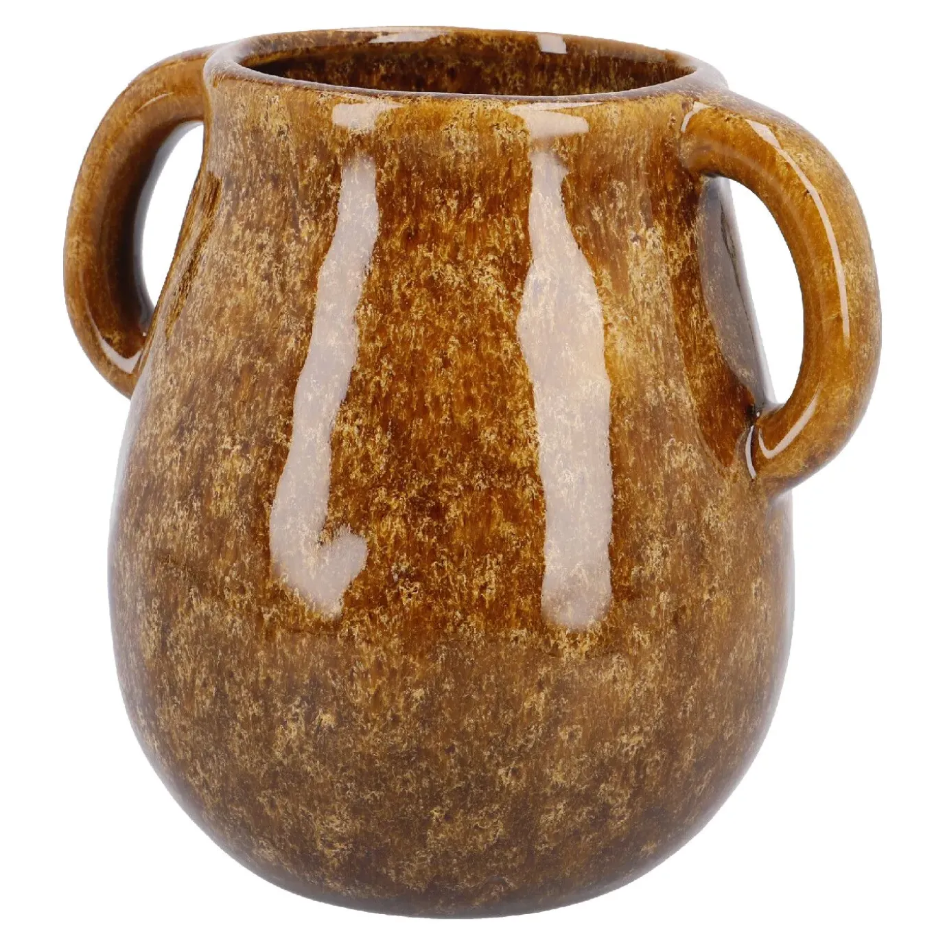 NANU-NANA Vase Krug Mit Griffen, Braun, 14.5 Cm