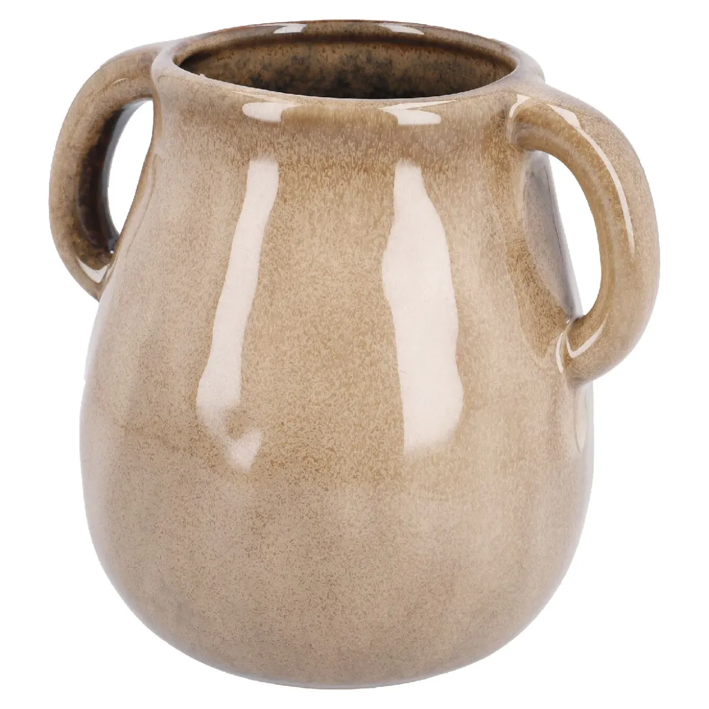 NANU-NANA Vase Krug Mit Griffen, Creme, 14.5 Cm