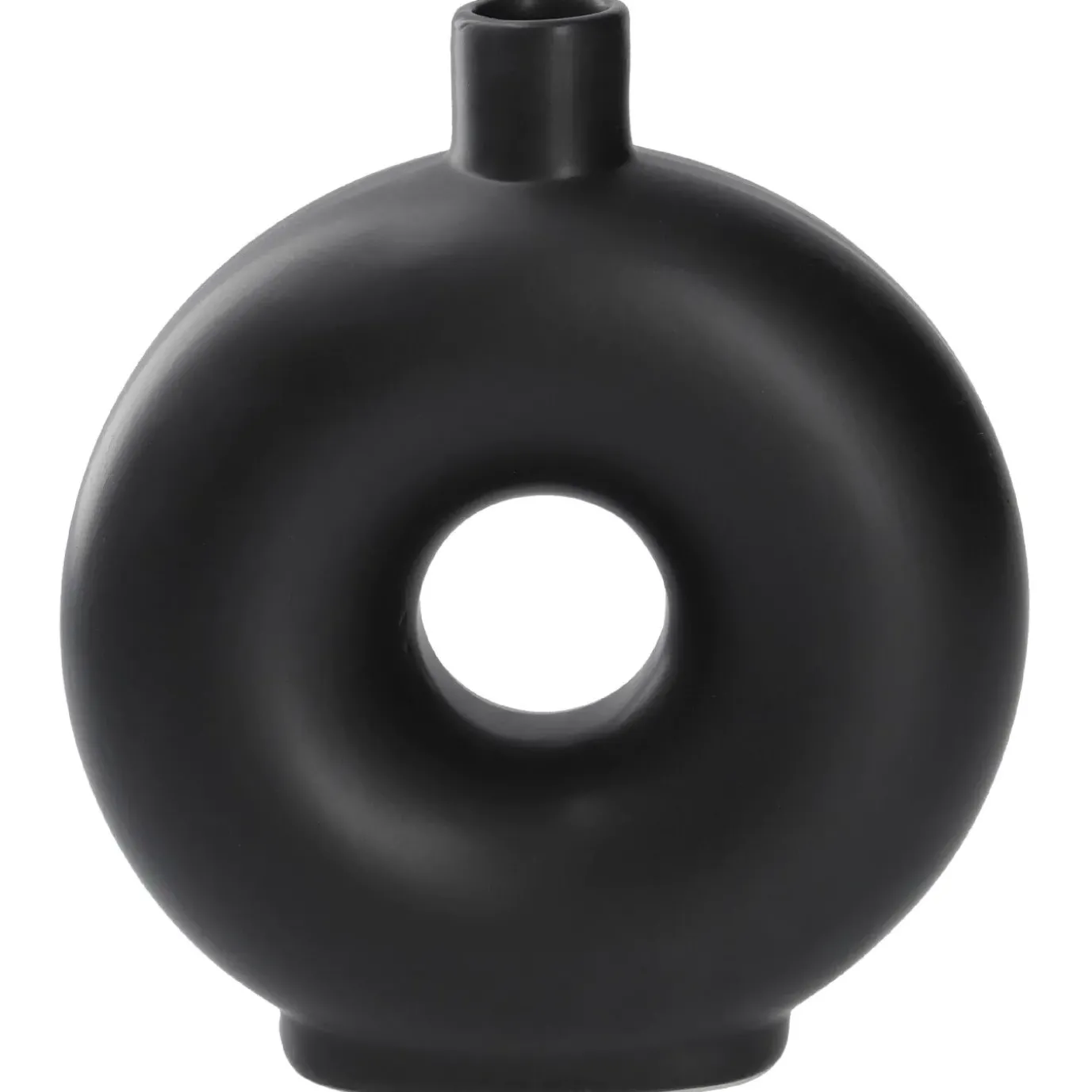 NANU-NANA Vase Loch, Schwarz, 20 Cm